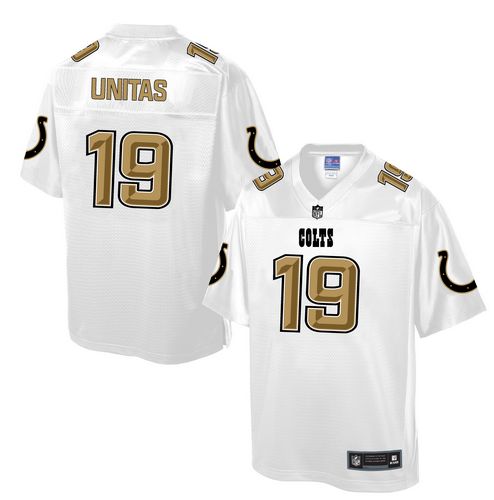 Men's Game Johnny Unitas Nike Jersey White - #19 Pro Line Fashion NFL Indianapolis Colts